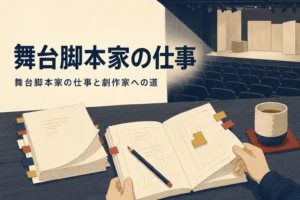 舞台脚本家の仕事となり方を紹介する記事のアイキャッチ