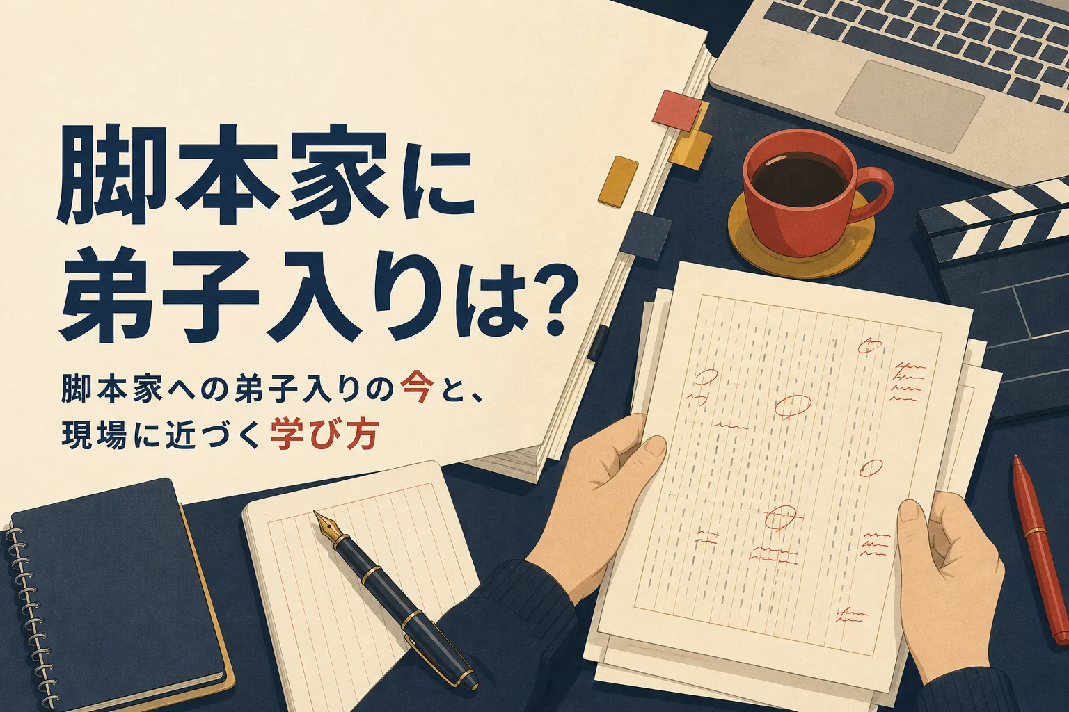 脚本家への弟子入りと今の学び方を紹介する記事のアイキャッチ