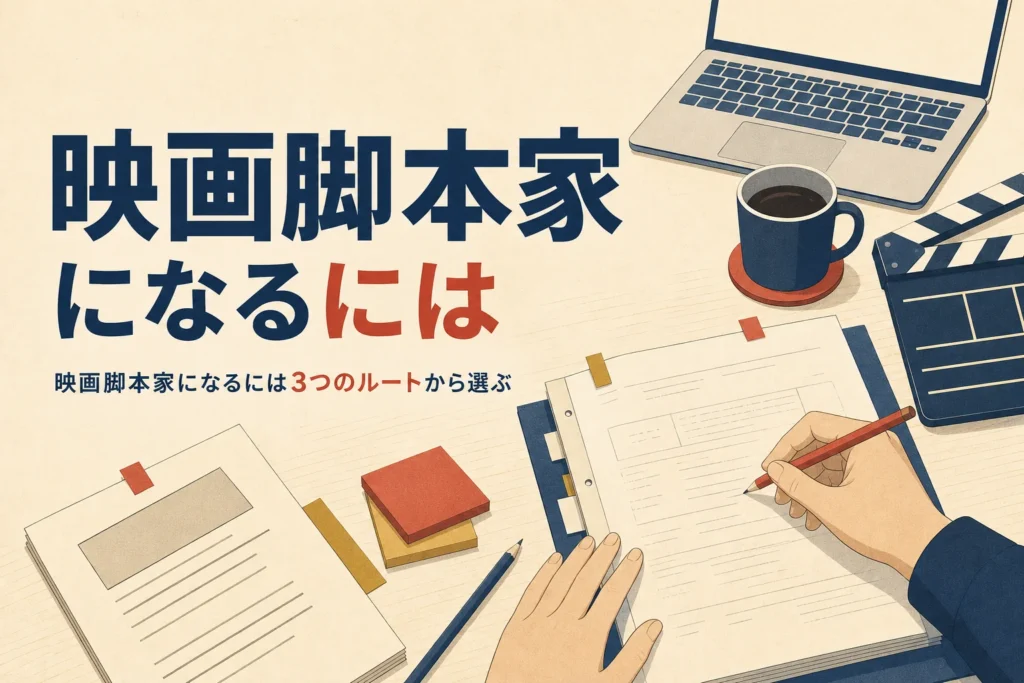 映画脚本家になるにはどうすればいいかを紹介する記事のアイキャッチ