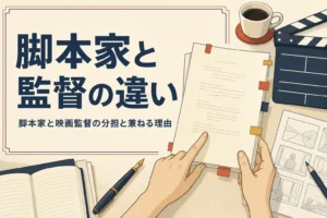 脚本家と映画監督の違いを紹介する記事のアイキャッチ
