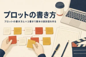 プロットとハコ書きの書き方を解説する記事のアイキャッチ