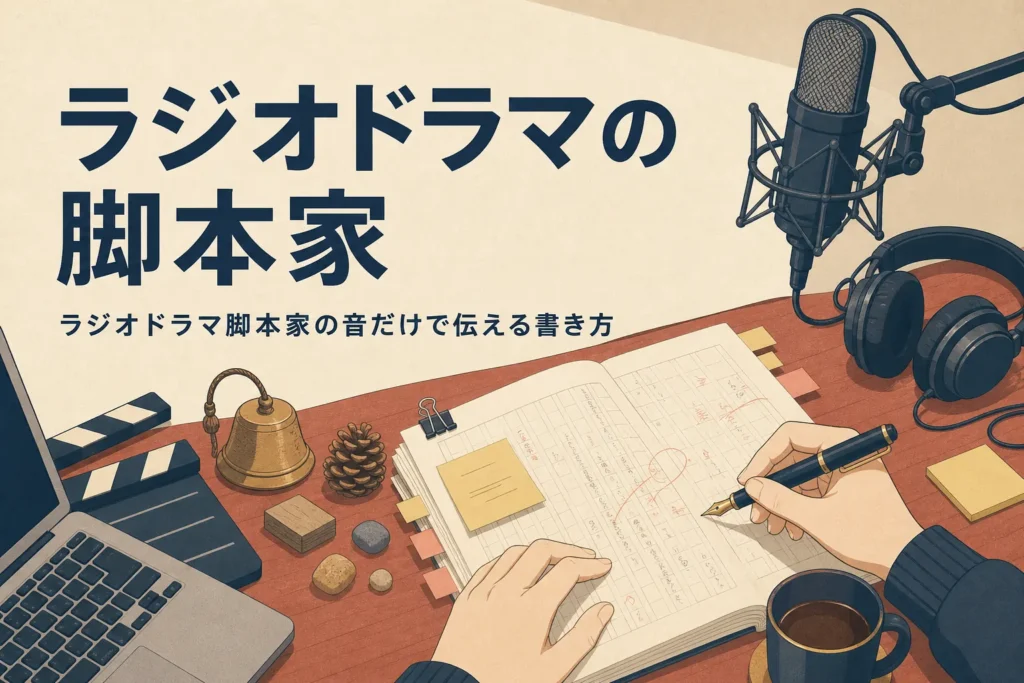 ラジオドラマの脚本家の書き方と公募を紹介する記事のアイキャッチ